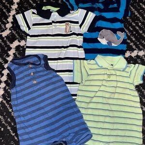 (4) baby boy summer rompers